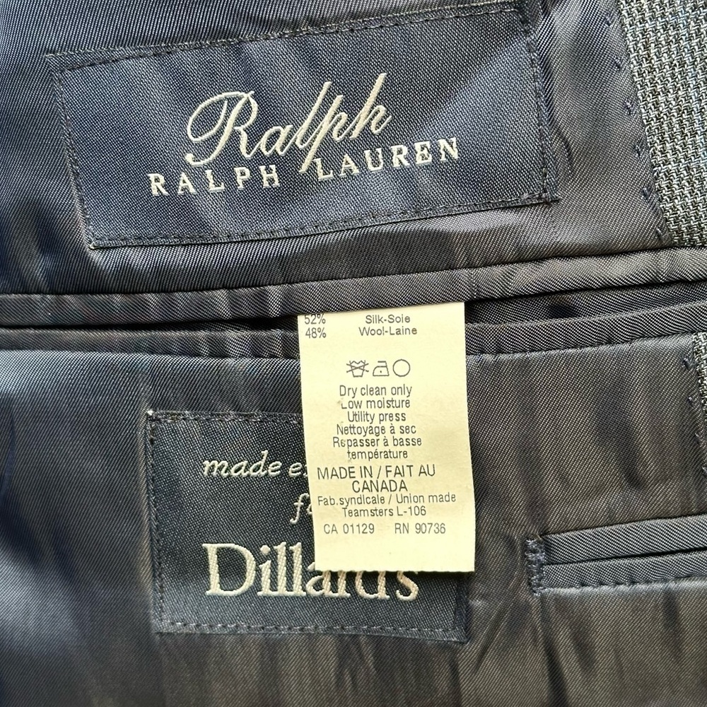 Ralph Ralph Lauren 40S Wool Silk Suit Jacket Blue Formal Wedding Black Tie - Picture 7 of 11